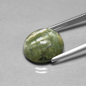 9,20 ctw natürlicher grüner Serpentin, Oval Schliff, Lichtundurchlässig