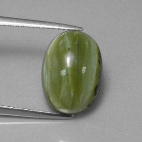 5,37 ctw natürlicher grüner Serpentin, Oval Schliff, Lichtundurchlässig