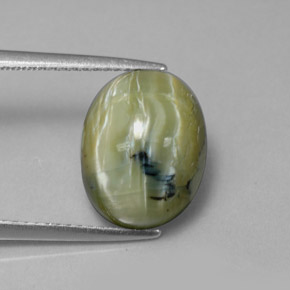 5,26 ctw natürlicher grüner Serpentin, Oval Schliff, Lichtundurchlässig