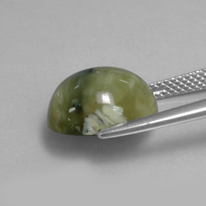 5,26 ctw natürlicher grüner Serpentin, Oval Schliff, Lichtundurchlässig