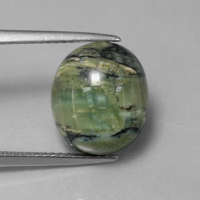 4,29 ctw natürlicher grüner Serpentin, Oval Schliff, Lichtundurchlässig
