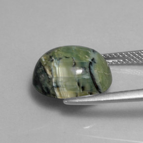 4,29 ctw natürlicher grüner Serpentin, Oval Schliff, Lichtundurchlässig