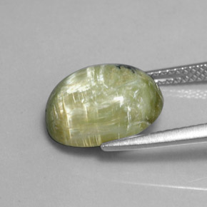 3,97 ctw natürlicher grüner Serpentin, Oval Schliff, Lichtundurchlässig