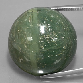 48,32 ctw natürlicher grüner Serpentin, Rundschliff, Lichtundurchlässig