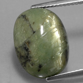 7,68 ctw natürlicher grüner Serpentin, Oval Schliff, Lichtundurchlässig