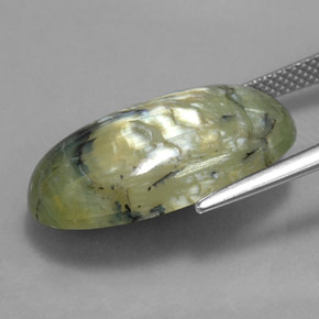 9,95 ctw natürlicher grüner Serpentin, Oval Schliff, Lichtundurchlässig