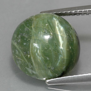 5,71 ctw natürlicher grüner Serpentin, Rundschliff, Lichtundurchlässig