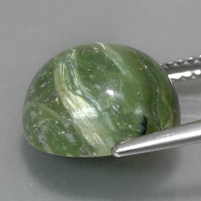 5,71 ctw natürlicher grüner Serpentin, Rundschliff, Lichtundurchlässig