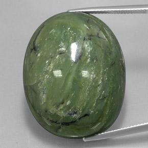 9,17 ctw natürlicher Erdiges Grün Serpentin, Oval, Lichtundurchlässig