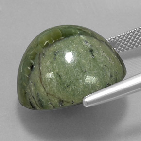 20,97 ctw natürlicher grüner Serpentin, Rundschliff, Lichtundurchlässig