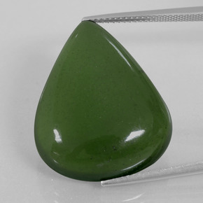 29,88 ctw natürlicher grüner Serpentin, Birnenform, Transparent