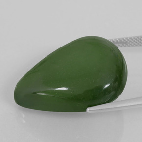 29,88 ctw natürlicher grüner Serpentin, Birnenform, Transparent