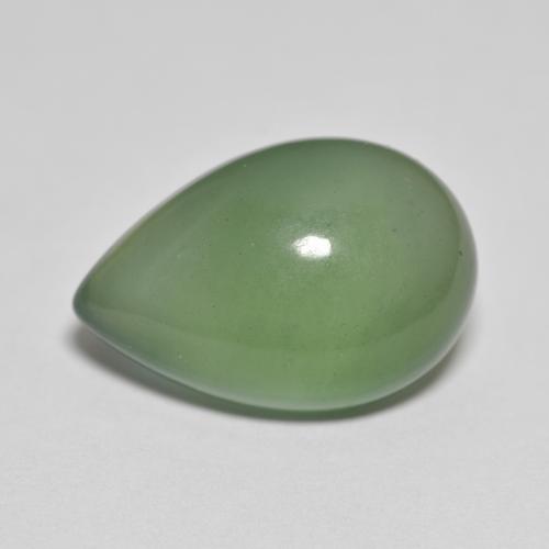 8,76 ctw natürlicher grüner Serpentin, Birnenform, Lichtdurchlässig