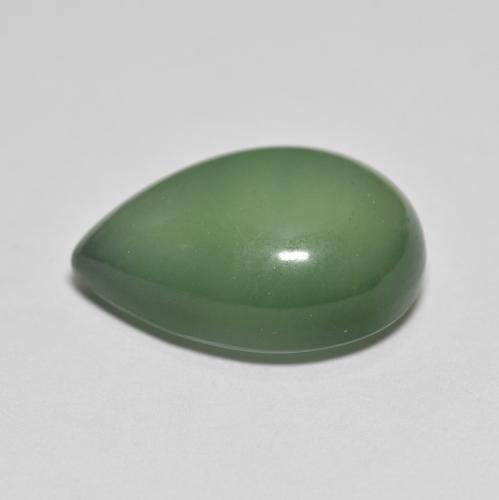 8,76 ctw natürlicher grüner Serpentin, Birnenform, Lichtdurchlässig