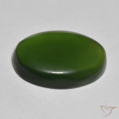9,17 ctw natürlicher dunkelgrün Serpentin, Oval, Lichtdurchlässig