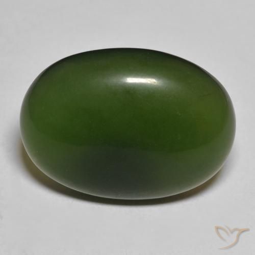 12.91ct Natürlicher dunkelgrün Serpentin, Oval, Lichtdurchlässig
