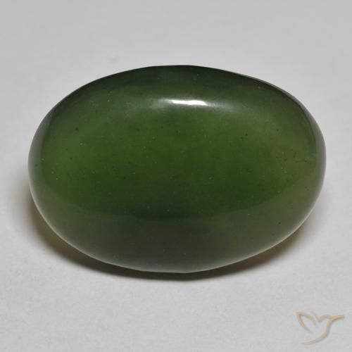 20.12ct Natürlicher dunkelgrün Serpentin, Oval, Lichtdurchlässig