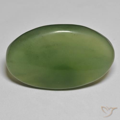 42.73ct Natürlicher Algengrün Serpentin, Oval, Lichtdurchlässig