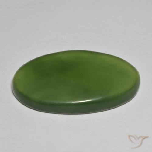 9,17 ctw natürlicher Algengrün Serpentin, Oval, Lichtdurchlässig