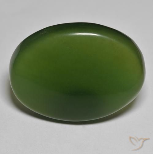 45.91ct Natürlicher Algengrün Serpentin, Oval, Lichtdurchlässig