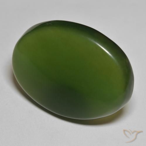 9,17 ctw natürlicher Algengrün Serpentin, Oval, Lichtdurchlässig