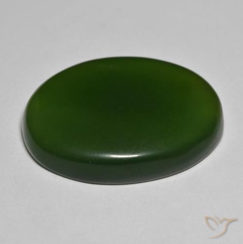 9,17 ctw natürlicher Algengrün Serpentin, Oval, Lichtdurchlässig