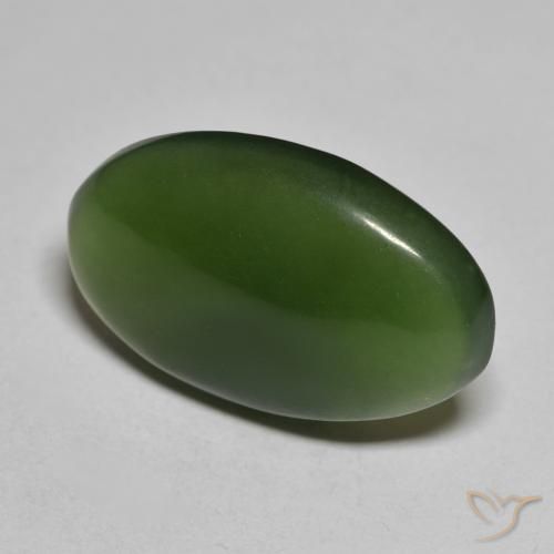 9,17 ctw natürlicher Algengrün Serpentin, Oval, Lichtdurchlässig