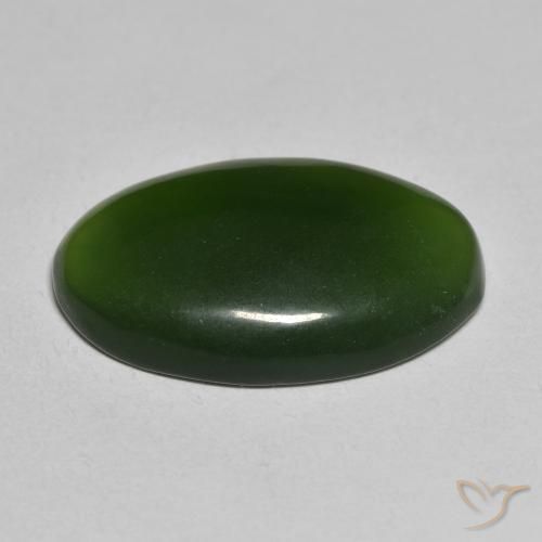 9,17 ctw natürlicher Algengrün Serpentin, Oval, Lichtdurchlässig