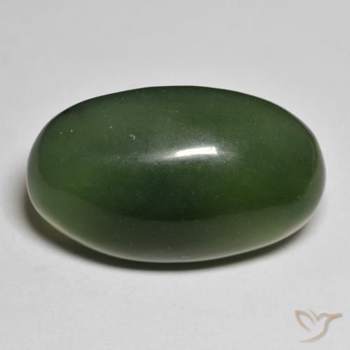 32.01ct Natürlicher dunkelgrün Serpentin, Oval, Lichtdurchlässig