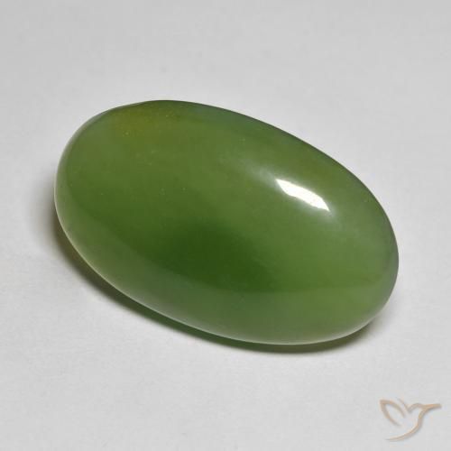 9,17 ctw natürlicher Algengrün Serpentin, Oval, Lichtdurchlässig