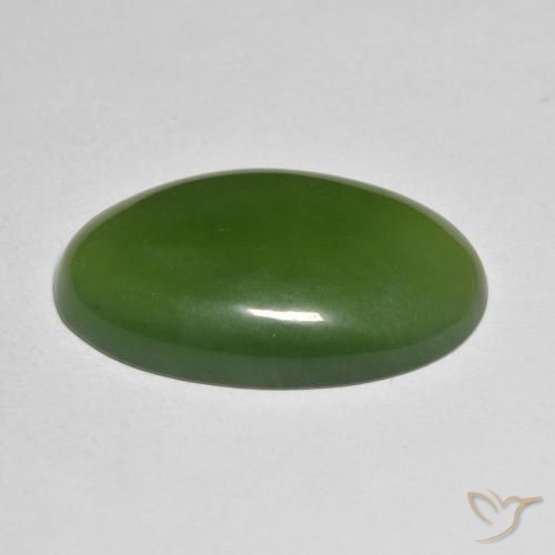 9,17 ctw natürlicher Algengrün Serpentin, Oval, Lichtdurchlässig