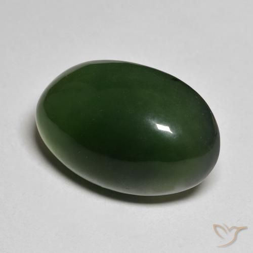 9,17 ctw natürlicher dunkelgrün Serpentin, Oval, Lichtdurchlässig