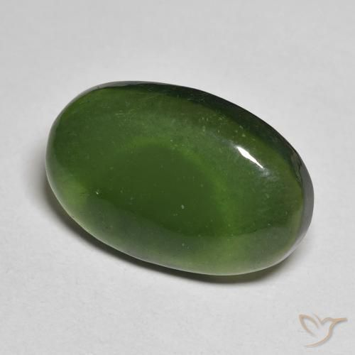 9,17 ctw natürlicher Algengrün Serpentin, Oval, Lichtdurchlässig