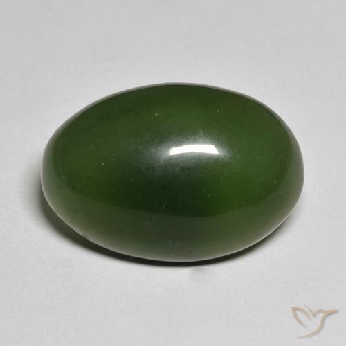 15.97ct Natürlicher dunkelgrün Serpentin, Oval, Lichtdurchlässig
