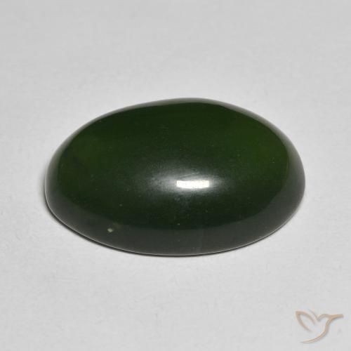 9,17 ctw natürlicher dunkelgrün Serpentin, Oval, Lichtdurchlässig