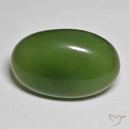 27.54ct Natürlicher Algengrün Serpentin, Oval, Lichtdurchlässig