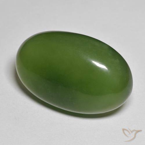 9,17 ctw natürlicher Algengrün Serpentin, Oval, Lichtdurchlässig