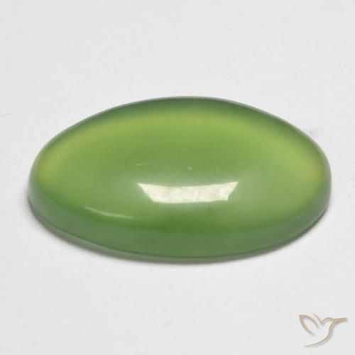 9,17 ctw natürlicher Mittelgrün Serpentin, Oval, Lichtdurchlässig