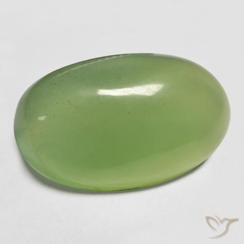 18.33ct Natürlicher Warmes Grün Serpentin, Oval, Lichtdurchlässig