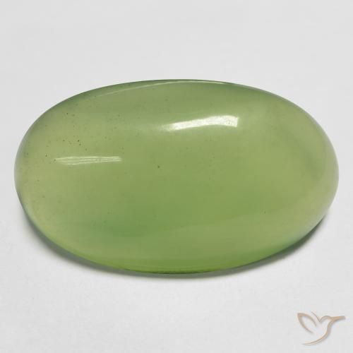 9,17 ctw natürlicher Warmes Grün Serpentin, Oval, Lichtdurchlässig