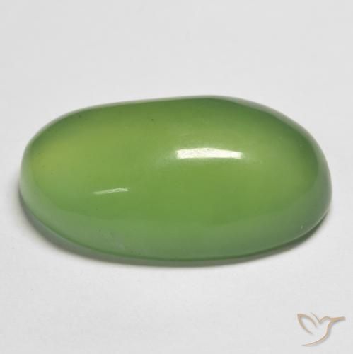 9,17 ctw natürlicher Warmes Grün Serpentin, Oval, Lichtdurchlässig