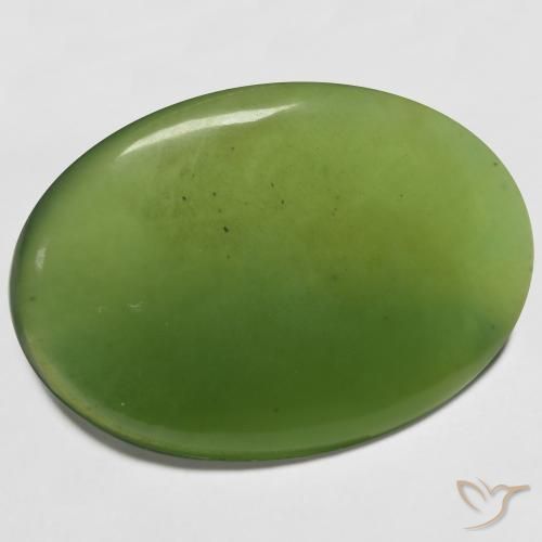36.27ct Natürlicher Mittelgrün Serpentin, Oval, Lichtdurchlässig