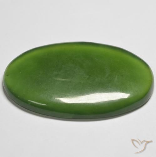 9,17 ctw natürlicher Mittelgrün Serpentin, Oval, Lichtdurchlässig