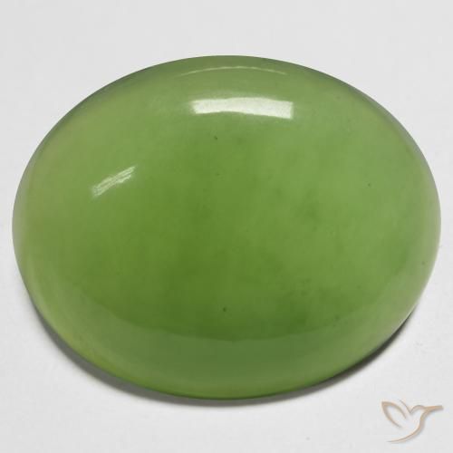 18.71ct Natürlicher Mittelgrün Serpentin, Oval, Lichtdurchlässig