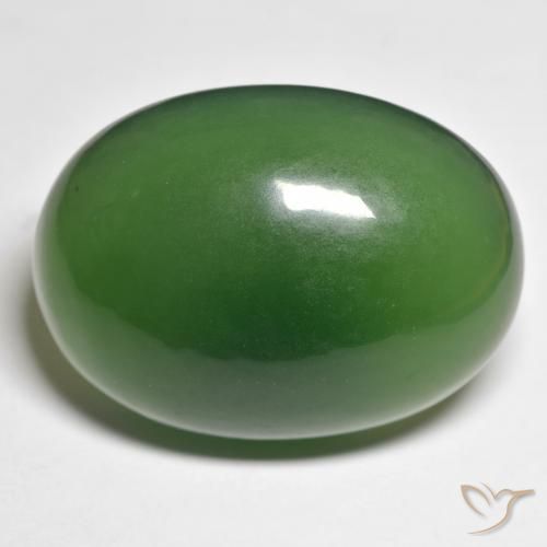 55.63ct Natürlicher Waldgrün Serpentin, Oval, Lichtdurchlässig
