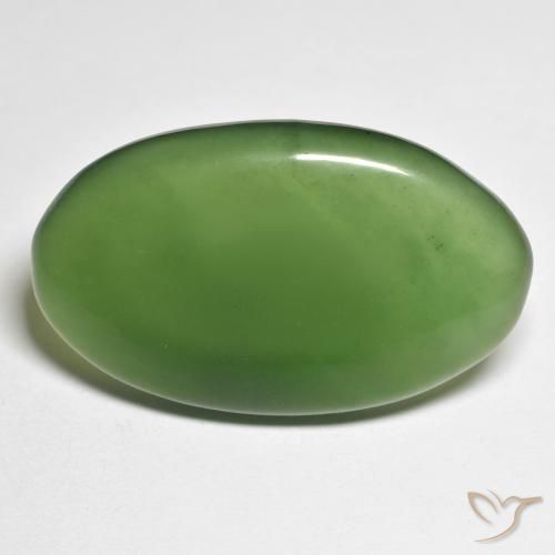 28.51ct Natürlicher Waldgrün Serpentin, Oval, Lichtdurchlässig