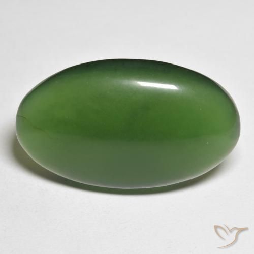 24.76ct Natürlicher Waldgrün Serpentin, Oval, Lichtdurchlässig