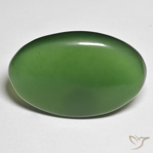 25.99ct Natürlicher Waldgrün Serpentin, Oval, Lichtdurchlässig