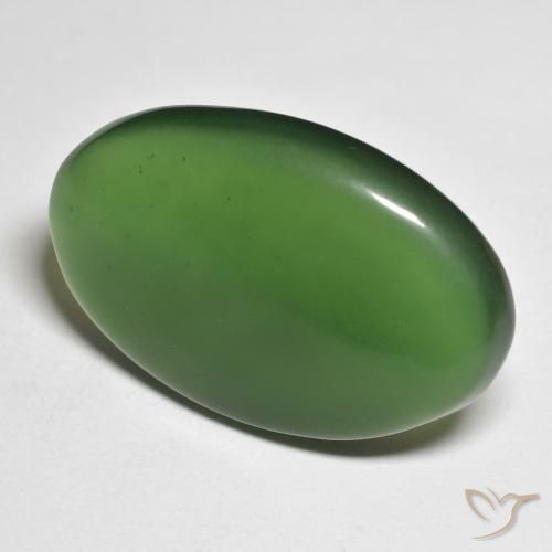 9,17 ctw natürlicher Waldgrün Serpentin, Oval, Lichtdurchlässig