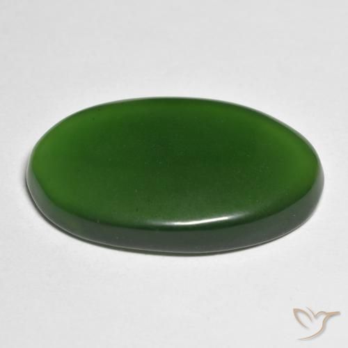 9,17 ctw natürlicher Waldgrün Serpentin, Oval, Lichtdurchlässig